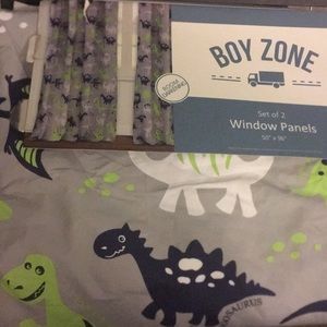 Like New Dinosaur Curtains 96' length
